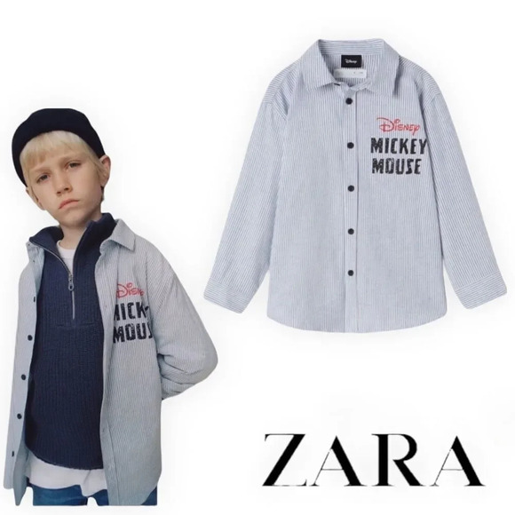 ZARA Kids | Blue | DISNEY MICKEY MOUSE SHIRT - Picture 1 of 7